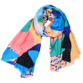 Forme a mujeres el mantón el animal suave del algodón Modelo geométrico impreso La bufanda viscosa de las mujeres